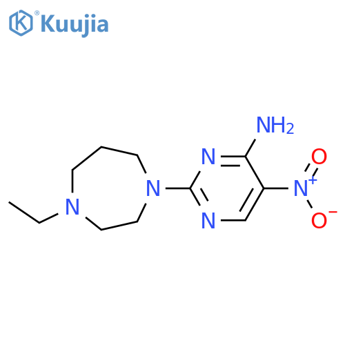 2-(4-ethyl-1,4-diazepan-1-yl)-5-nitropyrimidin-4-amine structure