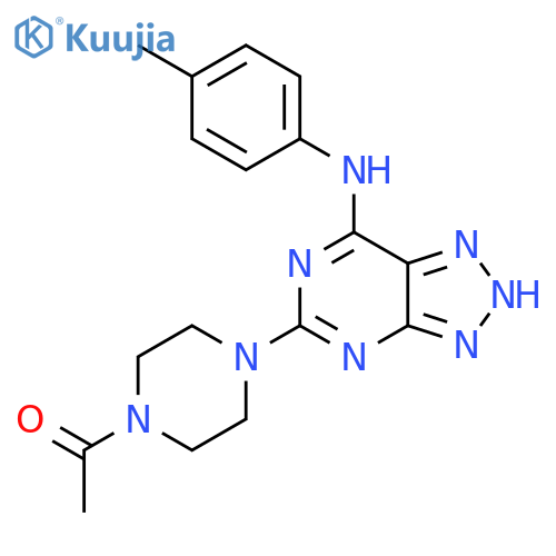 1-(4-{7-(4-methylphenyl)amino-3H-1,2,3triazolo4,5-dpyrimidin-5-yl}piperazin-1-yl)ethan-1-one structure