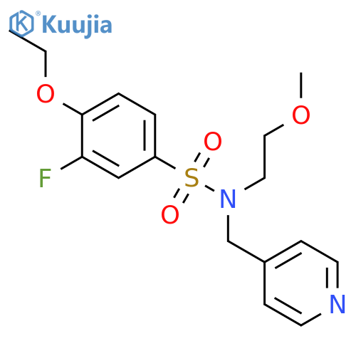 4-ethoxy-3-fluoro-N-(2-methoxyethyl)-N-(pyridin-4-yl)methylbenzene-1-sulfonamide structure