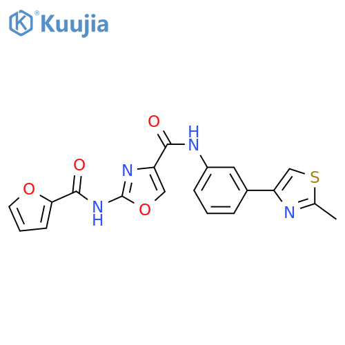 2-(furan-2-amido)-N-3-(2-methyl-1,3-thiazol-4-yl)phenyl-1,3-oxazole-4-carboxamide structure
