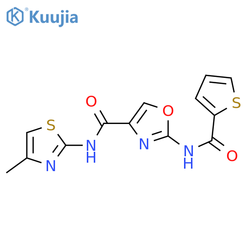 N-(4-methyl-1,3-thiazol-2-yl)-2-(thiophene-2-amido)-1,3-oxazole-4-carboxamide structure