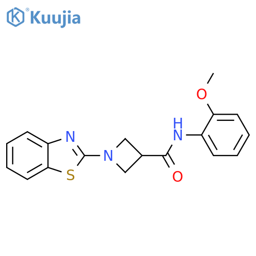 1-(1,3-benzothiazol-2-yl)-N-(2-methoxyphenyl)azetidine-3-carboxamide structure