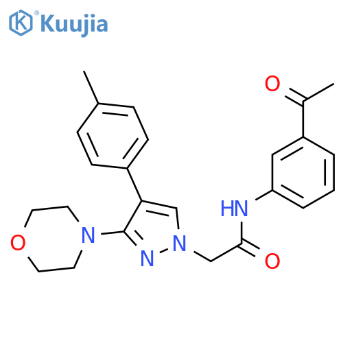 N-(3-acetylphenyl)-2-4-(4-methylphenyl)-3-(morpholin-4-yl)-1H-pyrazol-1-ylacetamide structure