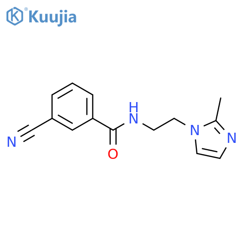 3-cyano-N-2-(2-methyl-1H-imidazol-1-yl)ethylbenzamide structure