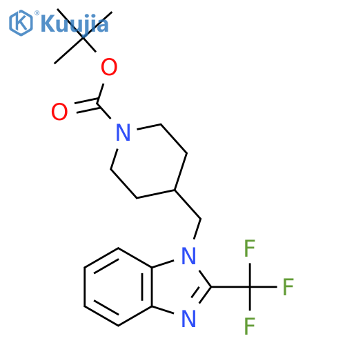 tert-butyl 4-{[2-(trifluoromethyl)-1H-1,3-benzodiazol-1-yl]methyl}piperidine-1-carboxylate structure