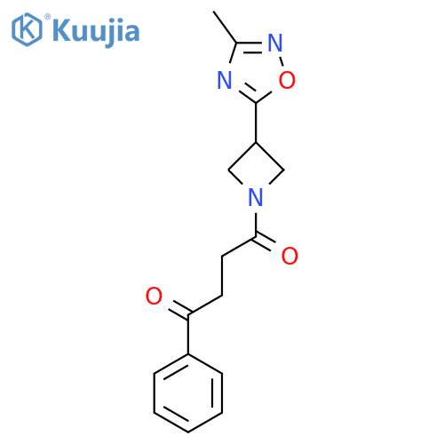 1-3-(3-methyl-1,2,4-oxadiazol-5-yl)azetidin-1-yl-4-phenylbutane-1,4-dione structure