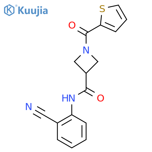 N-(2-cyanophenyl)-1-(thiophene-2-carbonyl)azetidine-3-carboxamide structure