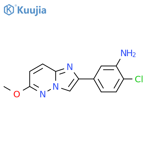 2-chloro-5-{6-methoxyimidazo[1,2-b]pyridazin-2-yl}aniline structure