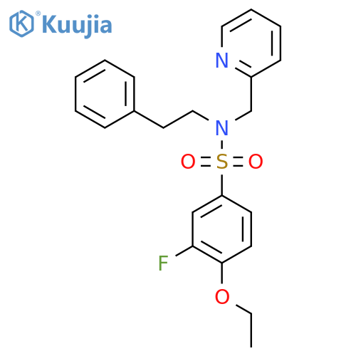 4-ethoxy-3-fluoro-N-(2-phenylethyl)-N-(pyridin-2-yl)methylbenzene-1-sulfonamide structure