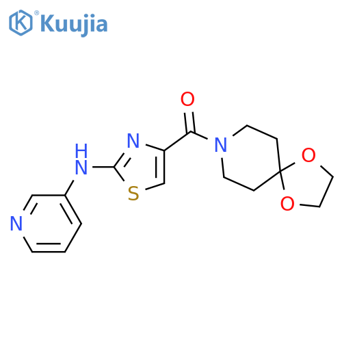 N-(4-{1,4-dioxa-8-azaspiro4.5decane-8-carbonyl}-1,3-thiazol-2-yl)pyridin-3-amine structure