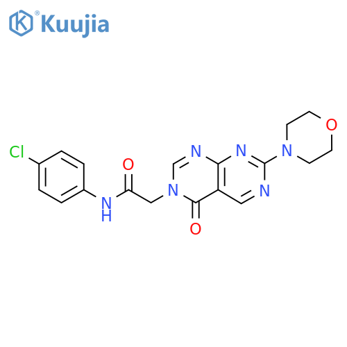 N-(4-chlorophenyl)-2-7-(morpholin-4-yl)-4-oxo-3H,4H-pyrimido4,5-d1,3diazin-3-ylacetamide structure