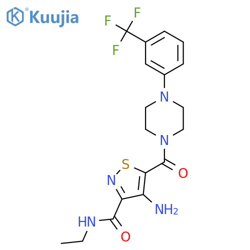 4-amino-N-ethyl-5-{4-3-(trifluoromethyl)phenylpiperazine-1-carbonyl}-1,2-thiazole-3-carboxamide structure
