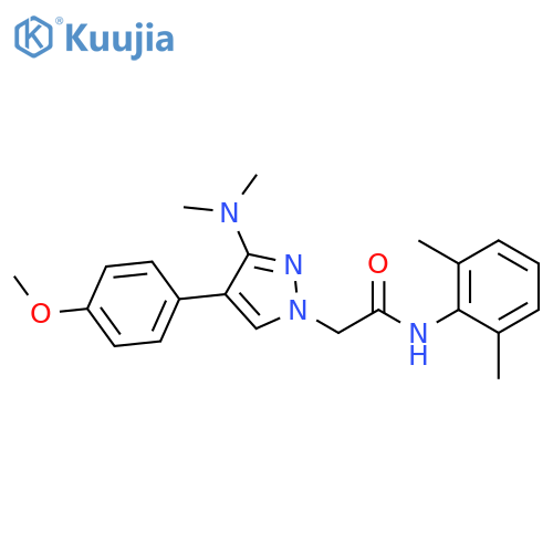 2-3-(dimethylamino)-4-(4-methoxyphenyl)-1H-pyrazol-1-yl-N-(2,6-dimethylphenyl)acetamide structure