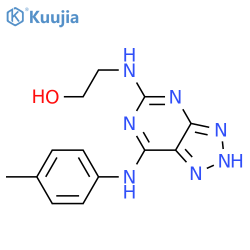 2-({7-(4-methylphenyl)amino-3H-1,2,3triazolo4,5-dpyrimidin-5-yl}amino)ethan-1-ol structure