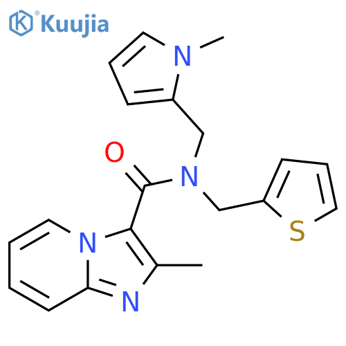 2-methyl-N-(1-methyl-1H-pyrrol-2-yl)methyl-N-(thiophen-2-yl)methylimidazo1,2-apyridine-3-carboxamide structure