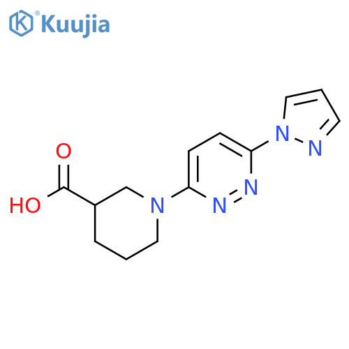 1-6-(1H-pyrazol-1-yl)pyridazin-3-ylpiperidine-3-carboxylic acid structure