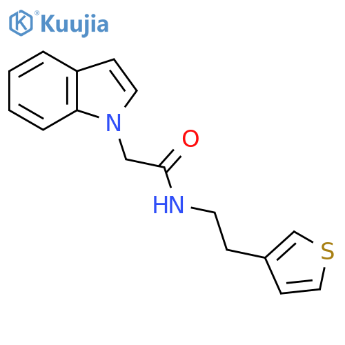 2-(1H-indol-1-yl)-N-2-(thiophen-3-yl)ethylacetamide structure