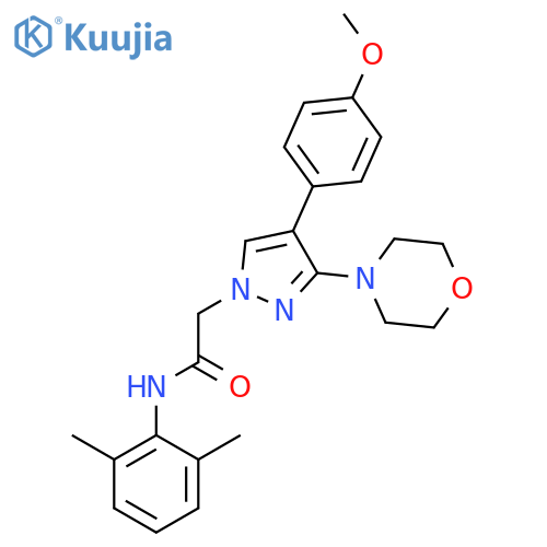 N-(2,6-dimethylphenyl)-2-4-(4-methoxyphenyl)-3-(morpholin-4-yl)-1H-pyrazol-1-ylacetamide structure
