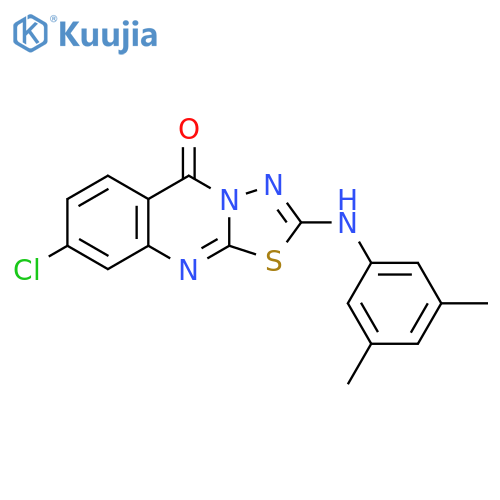8-chloro-2-[(3,5-dimethylphenyl)amino]-5H-[1,3,4]thiadiazolo[2,3-b]quinazolin-5-one structure