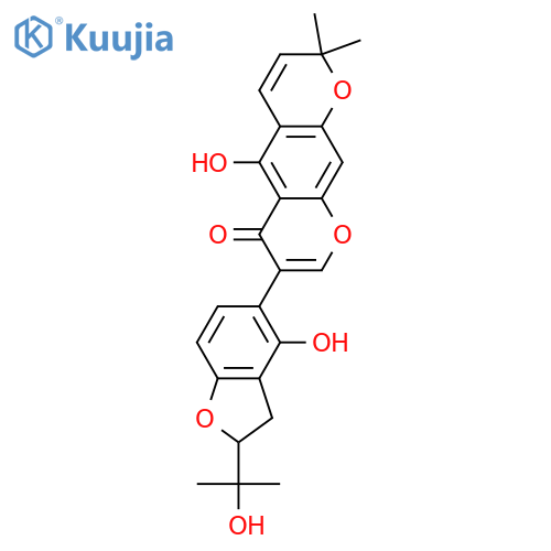 2H,6H-Benzo[1,2-b:5,4-b']dipyran-6-one,7-[2,3-dihydro-4-hydroxy-2-(1-hydroxy-1-methylethyl)-5-benzofuranyl]-5-hydroxy-2,2-dimethyl-(9CI) structure
