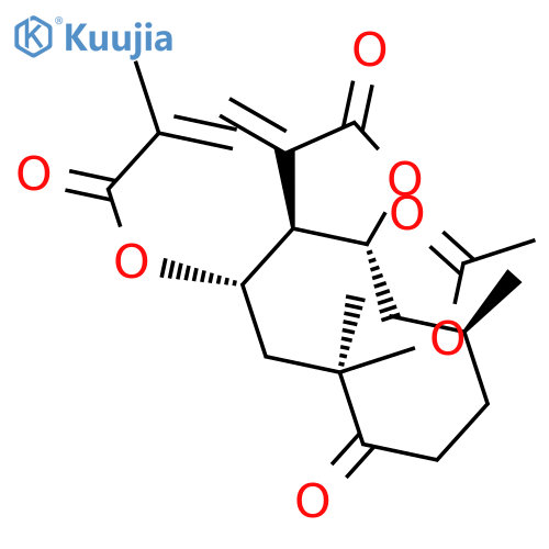 2-Propenoic acid,2-methyl-,(3aS,4S,6R,10S,11aR)-6-(acetyloxy)dodecahydro-6,10-dimethyl-3-methylene-2,7-dioxocyclodeca[b]furan-4-ylester structure