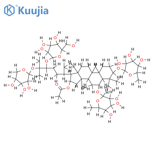(3beta,6alpha,16beta,24R)-16-(acetyloxy)-3,6-bis(alpha-L-rhamnopyranosyloxy)-25-(beta-D-xylopyranosyloxy)cycloartan-24-yl beta-D-glucopyranoside structure