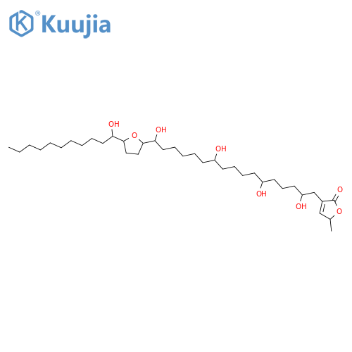 2-Methyl-4-[2,6,11,17-tetrahydroxy-17-[5-(1-hydroxyundecyl)oxolan-2-yl]heptadecyl]-2H-furan-5-one structure