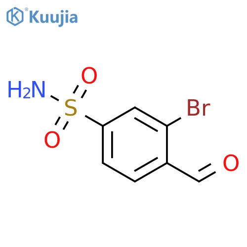 3-bromo-4-formylbenzene-1-sulfonamide structure