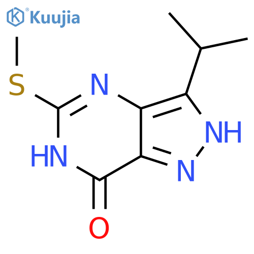 7H-Pyrazolo[4,3-d]pyrimidin-7-one, 1,6-dihydro-3-(1-methylethyl)-5-(methylthio)- structure