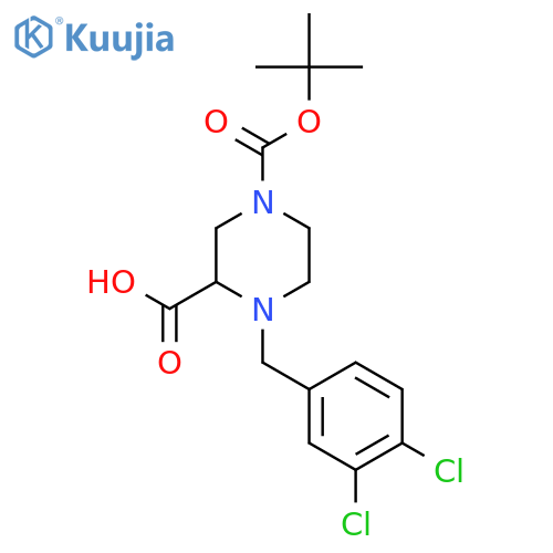 4-(3,4-Dichloro-benzyl)-piperazine-1,3-dicarboxylic acid 1-tert-butyl ester structure