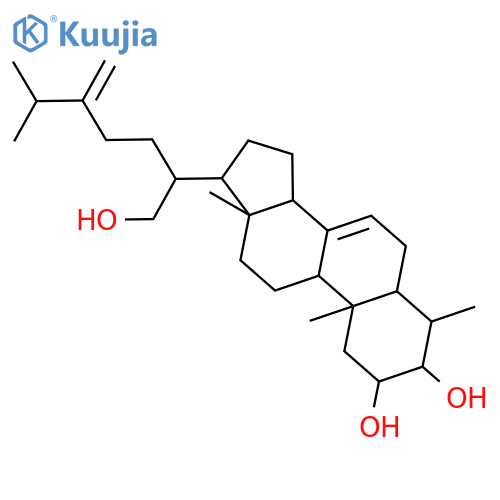 4alpha-methyl-2alpha,3beta,21-trihydroxy-5alpha-ergost-7,24(28)-diene structure