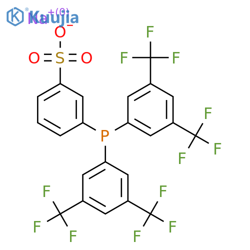 Bis(3,5-di-trifluoromethylphenyl)(3-sulfonatophenyl)phosphine, sodium salt structure