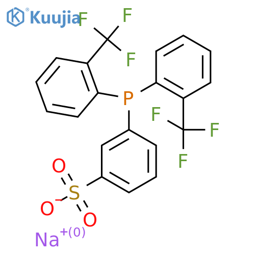 Bis(2-trifluoromethylphenyl)(3-sulfonatophenyl)phosphine, sodium salt structure