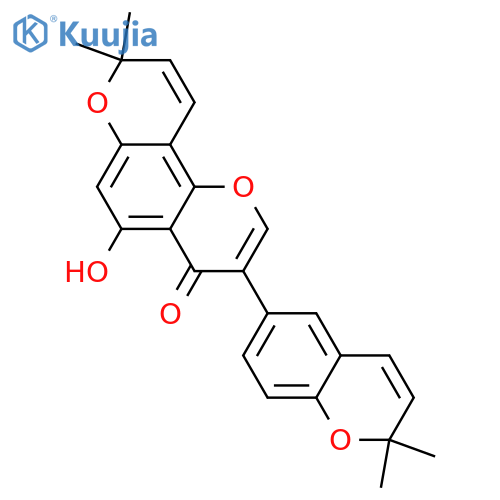 4H,8H-Benzo[1,2-b:3,4-b']dipyran-4-one,3-(2,2-dimethyl-2H-1-benzopyran-6-yl)-5-hydroxy-8,8-dimethyl- (9CI) structure