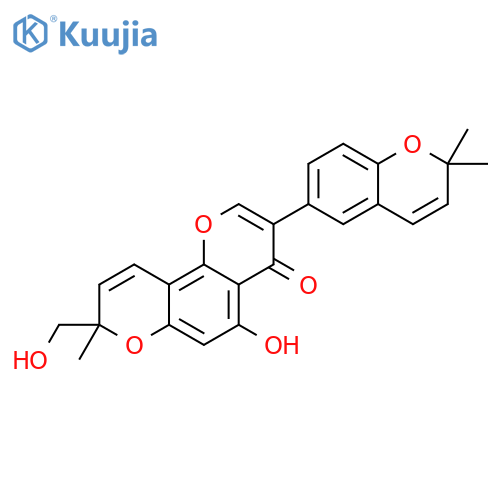 4H,8H-Benzo[1,2-b:3,4-b']dipyran-4-one,3-(2,2-dimethyl-2H-1-benzopyran-6-yl)-5-hydroxy-8-(hydroxymethyl)-8-methyl-(9CI) structure