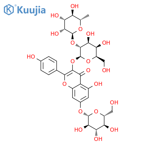 4H-1-Benzopyran-4-one,3-[[2-O-(6-deoxy-a-L-mannopyranosyl)-b-D-galactopyranosyl]oxy]-7-(b-D-glucopyranosyloxy)-5-hydroxy-2-(4-hydroxyphenyl)-(9CI) structure
