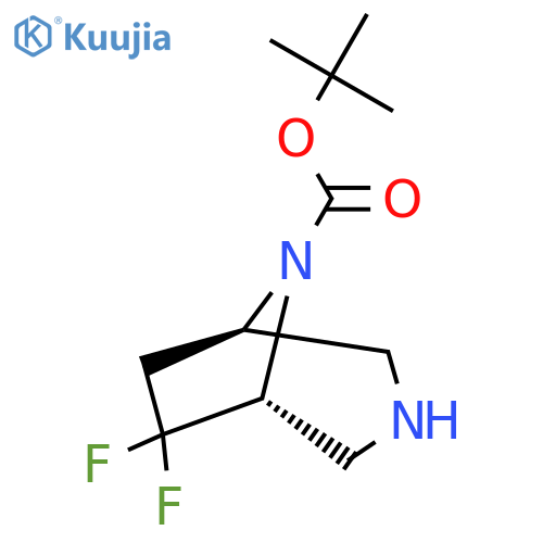 Tert-butyl rel-(1R,5R)-6,6-difluoro-3,8-diazabicyclo[3.2.1]octane-8-carboxylate structure