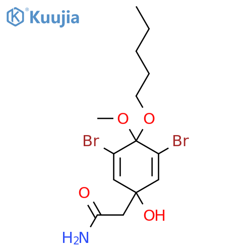 2,5-Cyclohexadiene-1-acetamide,3,5-dibromo-1-hydroxy-4-methoxy-4-(pentyloxy)-, cis- structure