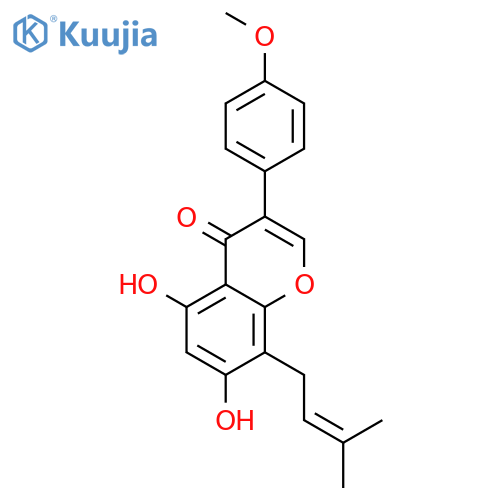 4H-1-Benzopyran-4-one,5,7-dihydroxy-3-(4-methoxyphenyl)-8-(3-methyl-2-buten-1-yl)- structure
