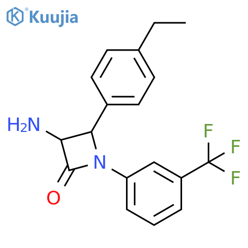 3-Amino-4-(4-ethyl-phenyl)-1-(3-trifluoromethyl-phenyl)-azetidin-2-one structure