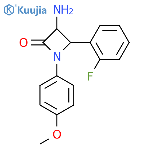 3-Amino-4-(2-fluoro-phenyl)-1-(4-methoxy-phenyl)-azetidin-2-one structure