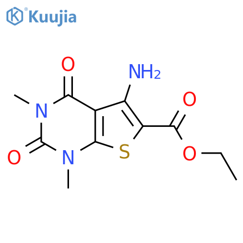 ethyl 5-amino-1,3-dimethyl-2,4-dioxo-1H,2H,3H,4H-thieno2,3-dpyrimidine-6-carboxylate structure