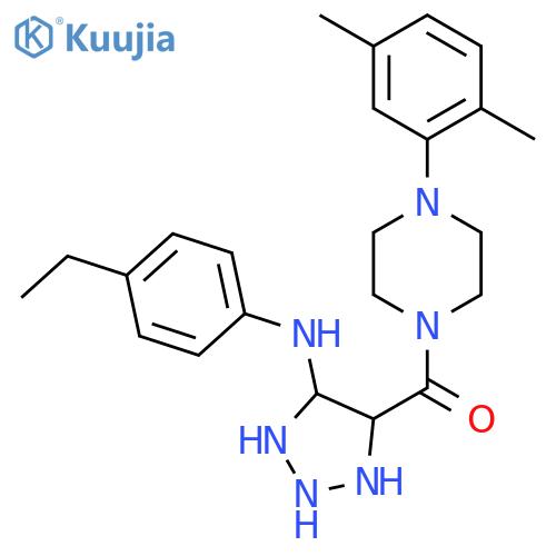 4-[4-(2,5-dimethylphenyl)piperazine-1-carbonyl]-N-(4-ethylphenyl)-1H-1,2,3-triazol-5-amine structure