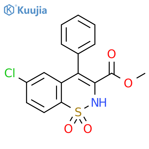 methyl 6-chloro-1,1-dioxo-4-phenyl-2H-1lambda6,2-benzothiazine-3-carboxylate structure