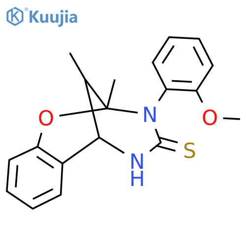 3-(2-methoxyphenyl)-2,11-dimethyl-2,3,5,6-tetrahydro-4H-2,6-methano-1,3,5-benzoxadiazocine-4-thione structure