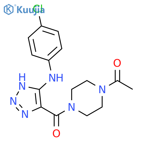 1-(4-{5-[(4-chlorophenyl)amino]-1H-1,2,3-triazole-4-carbonyl}piperazin-1-yl)ethan-1-one structure