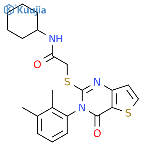 N-cyclohexyl-2-{[3-(2,3-dimethylphenyl)-4-oxo-3H,4H-thieno[3,2-d]pyrimidin-2-yl]sulfanyl}acetamide structure