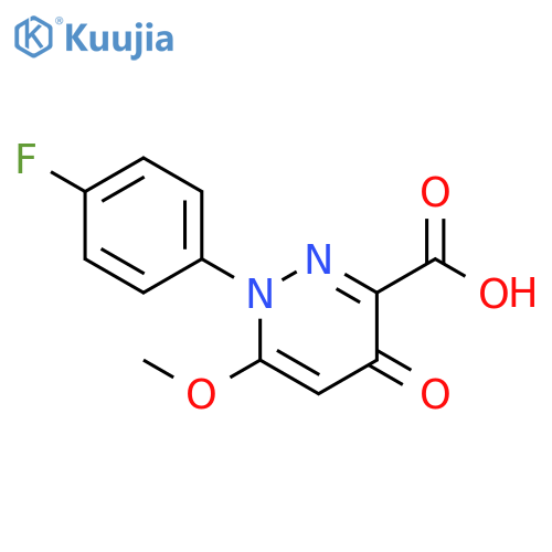 1-(4-fluorophenyl)-6-methoxy-4-oxo-1,4-dihydropyridazine-3-carboxylic acid structure