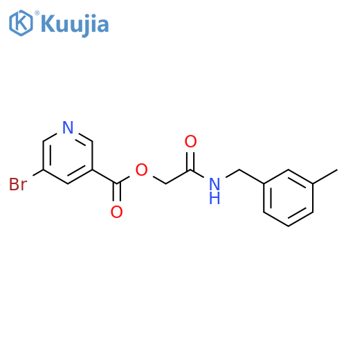 {[(3-methylphenyl)methyl]carbamoyl}methyl 5-bromopyridine-3-carboxylate structure