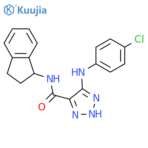 5-[(4-chlorophenyl)amino]-N-(2,3-dihydro-1H-inden-1-yl)-1H-1,2,3-triazole-4-carboxamide structure